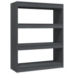 vidaXL Bibliotecă/Separator cameră, gri, 100x30x103 cm, lemn masiv pin vidaXL Bibliotecă/Separator cameră, gri, 100x30x103 cm, lemn masiv pin