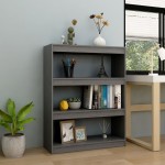 vidaXL Bibliotecă/Separator cameră, gri, 100x30x103 cm, lemn masiv pin vidaXL Bibliotecă/Separator cameră, gri, 100x30x103 cm, lemn masiv pin