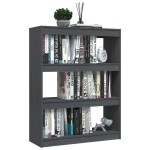 vidaXL Bibliotecă/Separator cameră, gri, 100x30x103 cm, lemn masiv pin vidaXL Bibliotecă/Separator cameră, gri, 100x30x103 cm, lemn masiv pin