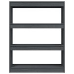 vidaXL Bibliotecă/Separator cameră, gri, 100x30x103 cm, lemn masiv pin vidaXL Bibliotecă/Separator cameră, gri, 100x30x103 cm, lemn masiv pin