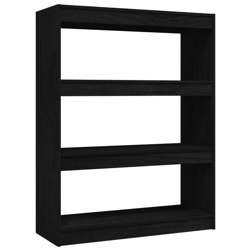 vidaXL Bibliotecă/Separator cameră, negru, 100x30x103 cm, lemn de pin