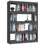 vidaXL Bibliotecă/Separator cameră gri 100x30x135,5 cm lemn masiv pin vidaXL Bibliotecă/Separator cameră gri 100x30x135,5 cm lemn masiv pin