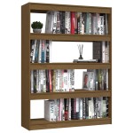 vidaXL Bibliotecă/Separator cameră maro miere 100x30x135,5 cm lemn pin