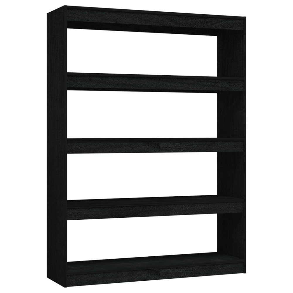 vidaXL Bibliotecă/Separator cameră negru 100x30x135,5 cm lemn de pin