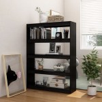 vidaXL Bibliotecă/Separator cameră negru 100x30x135,5 cm lemn de pin vidaXL Bibliotecă/Separator cameră negru 100x30x135,5 cm lemn de pin