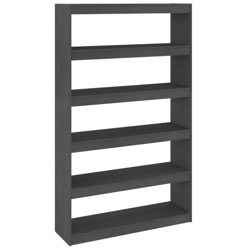 vidaXL Bibliotecă/Separator cameră, gri 100x30x167,5 cm lemn masiv pin