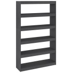 vidaXL Bibliotecă/Separator cameră, gri 100x30x167,5 cm lemn masiv pin vidaXL Bibliotecă/Separator cameră, gri 100x30x167,5 cm lemn masiv pin