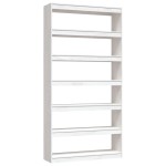 vidaXL Bibliotecă/Separator cameră, alb, 100x30x200 cm, lemn masiv pin vidaXL Bibliotecă/Separator cameră, alb, 100x30x200 cm, lemn masiv pin