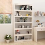 vidaXL Bibliotecă/Separator cameră, alb, 100x30x200 cm, lemn masiv pin vidaXL Bibliotecă/Separator cameră, alb, 100x30x200 cm, lemn masiv pin