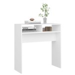 vidaXL Măsuță consolă, alb, 78x30x80 cm, lemn prelucrat vidaXL Măsuță consolă, alb, 78x30x80 cm, lemn prelucrat