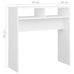vidaXL Măsuță consolă, alb, 78x30x80 cm, lemn prelucrat vidaXL Măsuță consolă, alb, 78x30x80 cm, lemn prelucrat