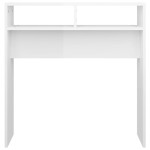 vidaXL Masă consolă, alb extralucios, 78x30x80 cm, lemn prelucrat vidaXL Masă consolă, alb extralucios, 78x30x80 cm, lemn prelucrat