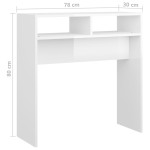 vidaXL Masă consolă, alb extralucios, 78x30x80 cm, lemn prelucrat vidaXL Masă consolă, alb extralucios, 78x30x80 cm, lemn prelucrat
