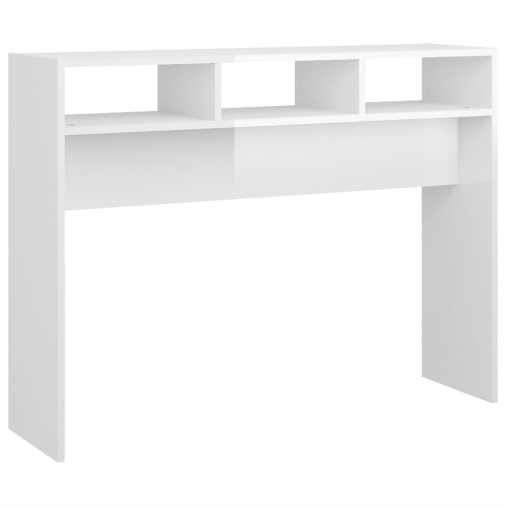 vidaXL Masă consolă, alb extralucios, 105x30x80 cm, PAL