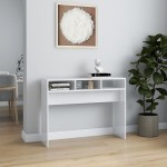 vidaXL Masă consolă, alb extralucios, 105x30x80 cm, PAL vidaXL Masă consolă, alb extralucios, 105x30x80 cm, PAL