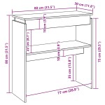 vidaXL Masă consolă, alb extralucios, 80x30x80 cm, PAL