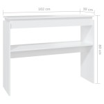 vidaXL Masă consolă, alb, 102x30x80 cm, PAL vidaXL Masă consolă, alb, 102x30x80 cm, PAL