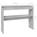vidaXL Masă consolă, gri beton, 102x30x80 cm, PAL vidaXL Masă consolă, gri beton, 102x30x80 cm, PAL