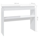 vidaXL Masă consolă, alb extralucios, 102x30x80 cm, PAL vidaXL Masă consolă, alb extralucios, 102x30x80 cm, PAL