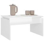 vidaXL Măsuță de cafea, alb extralucios, 68x50x38 cm, lemn prelucrat