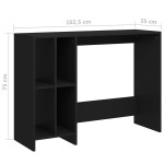 vidaXL Birou Notebook, negru, 102,5x35x75 cm, PAL