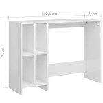 vidaXL Birou Notebook, alb extralucios, 102,5x35x75 cm, PAL