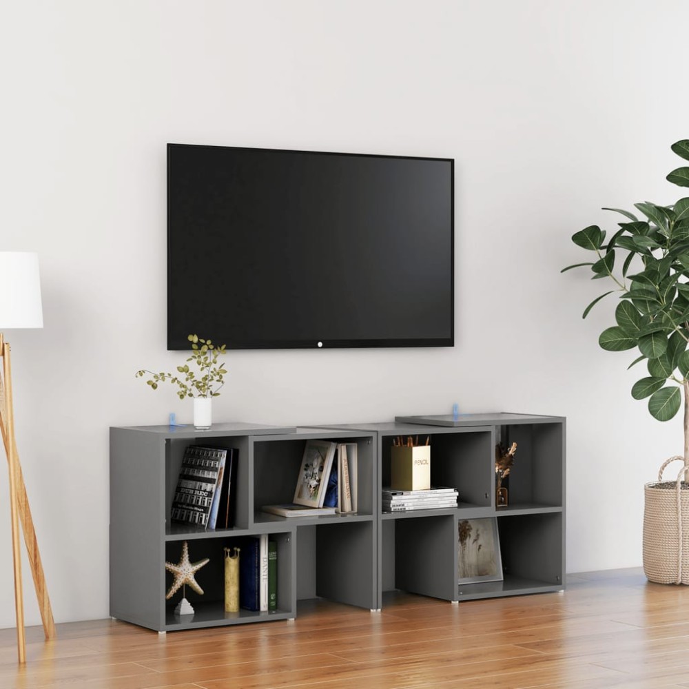 vidaXL Comodă TV, gri, 104x30x52 cm, PAL
