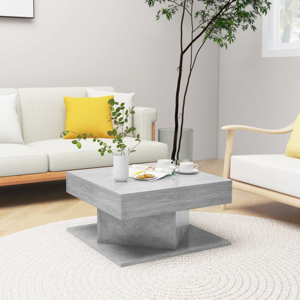 vidaXL Măsuță de cafea, gri beton, 57x57x30 cm, lemn prelucrat