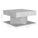 vidaXL Măsuță de cafea, gri beton, 57x57x30 cm, lemn prelucrat vidaXL Măsuță de cafea, gri beton, 57x57x30 cm, lemn prelucrat