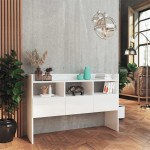 vidaXL Servantă, alb extralucios, 105x30x70 cm, PAL