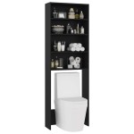vidaXL Dulap mașina de spălat, negru, 64x24x190 cm vidaXL Dulap mașina de spălat, negru, 64x24x190 cm