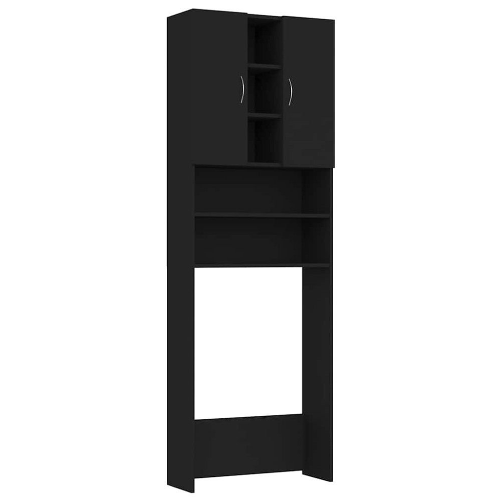 vidaXL Dulap mașina de spălat, negru, 64x25,5x190 cm