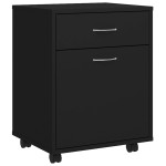 vidaXL Dulap cu roți, negru, 45x38x54 cm, PAL
