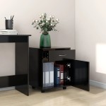 vidaXL Dulap cu roți, negru, 45x38x54 cm, PAL