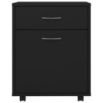 vidaXL Dulap cu roți, negru, 45x38x54 cm, PAL