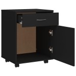 vidaXL Dulap cu roți, negru, 45x38x54 cm, PAL