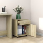 vidaXL Dulap cu roți, stejar sonoma, 45x38x54 cm, PAL vidaXL Dulap cu roți, stejar sonoma, 45x38x54 cm, PAL