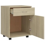 vidaXL Dulap cu roți, stejar sonoma, 45x38x54 cm, PAL vidaXL Dulap cu roți, stejar sonoma, 45x38x54 cm, PAL