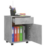 vidaXL Dulap cu roți, gri beton, 45x38x54 cm, PAL