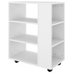 vidaXL Dulap cu roți, alb, 60x35x75 cm, PAL