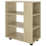 vidaXL Dulap cu roți, stejar sonoma, 60x35x75 cm, lemn prelucrat