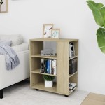 vidaXL Dulap cu roți, stejar sonoma, 60x35x75 cm, lemn prelucrat