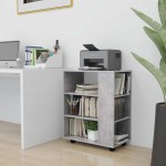 vidaXL Dulap cu roți, gri beton, 60x35x75 cm, lemn prelucrat