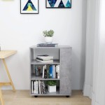 vidaXL Dulap cu roți, gri beton, 60x35x75 cm, lemn prelucrat