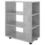 vidaXL Dulap cu roți, gri beton, 60x35x75 cm, lemn prelucrat