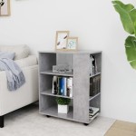 vidaXL Dulap cu roți, gri beton, 60x35x75 cm, lemn prelucrat