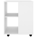 vidaXL Dulap cu roți, alb, 60x53x72 cm, lemn prelucrat vidaXL Dulap cu roți, alb, 60x53x72 cm, lemn prelucrat