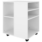vidaXL Dulap cu roți, alb, 60x53x72 cm, lemn prelucrat vidaXL Dulap cu roți, alb, 60x53x72 cm, lemn prelucrat