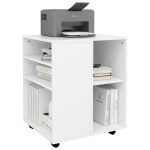 vidaXL Dulap cu roți, alb, 60x53x72 cm, lemn prelucrat vidaXL Dulap cu roți, alb, 60x53x72 cm, lemn prelucrat
