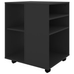 vidaXL Dulap cu roți, negru, 60x53x72 cm, PAL vidaXL Dulap cu roți, negru, 60x53x72 cm, PAL